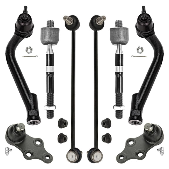 Detroit Axle - Front Sway Bars Inner & Outer Tie Rods Lower Ball Joints for 2013-2018 Hyundai Santa Fe 2014 2015 2016 2017 Replacement