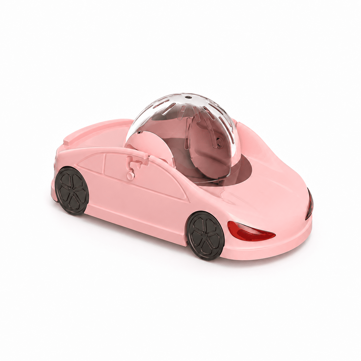 ABCISI Hamster Ball Sports Car, 3-in-1 Small Pet Exercise Toy with Detachable Transparent Ventilated Ball, Smooth Bearing and Wheels for Indoor Hamster Play, 11.6 x 6.5 x 5.5 Inch, Pink