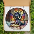 thumbnail image 4 of Lotusprinthandmade Cute Dragon with Book Stained Glass Suncatcher for Window Hanging Cir6in, 4 of 4