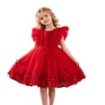 thumbnail image 2 of ATOGUTA Formal Dresses for Girls Red Sleeveless Tulle Formal Wedding Pageant Party Fancy Princess Ball Gown Dresses 2T-12, 2 of 7