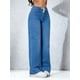 thumbnail image 5 of Vaqueros de pierna ancha for mujer, talle alto, holgados, pierna recta, pantalones de mezclilla elásticos, pantalones vaqueros elásticos con cordones y bolsillos, 5 of 7