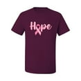 thumbnail image 2 of Wild Bobby, Hope Pink Ribbon Support Brave Fight, Breast Cancer Awareness, Men Graphic Tee, Maroon, Large, 2 of 5