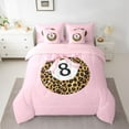 thumbnail image 2 of Castle Fairy Female Men Women Kawaii Ribbon Bow Sport Billiards Bedding Comforter Set 7pcs,Jungle Animal Cheetah Print Queen Bedding Sets Super Cozy,Pink Brown Queen Sheet Sets,Super Cozy Room Decor, 2 of 8