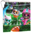 thumbnail image 1 of Cortina de ducha Superkitties, opaca, para baño, impermeable, resistente al moho, bloquea la privacidad, probador, patrón de impresión fina con arte de patchwork, 72 x 72 pulgadas, talla única., 1 of 8