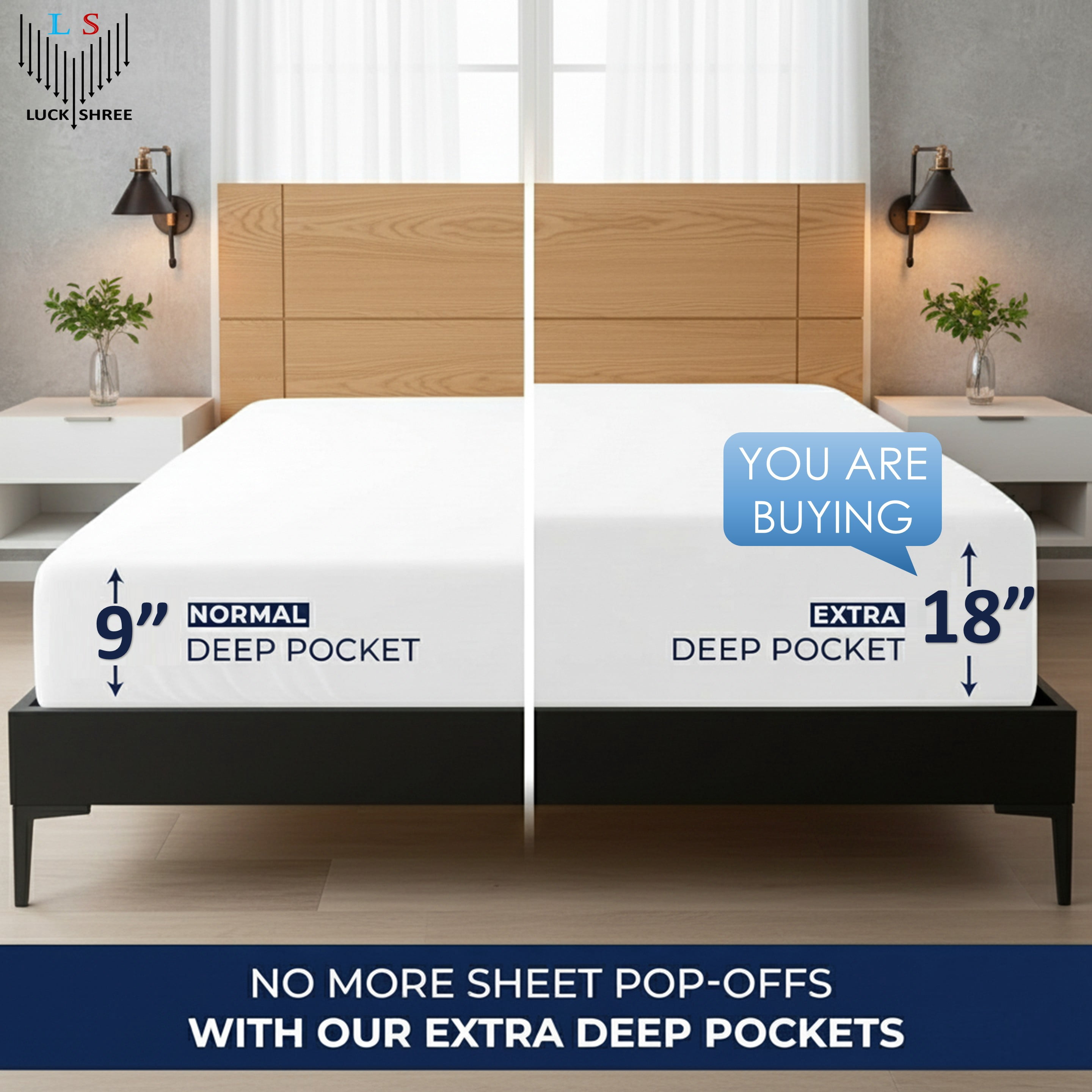 100% Viscose from BAMBOO Sheets Set Full-XL Size - 1000 Thread Count - 4 Piece Bedding - 18" Deep Pocket - Light Gray