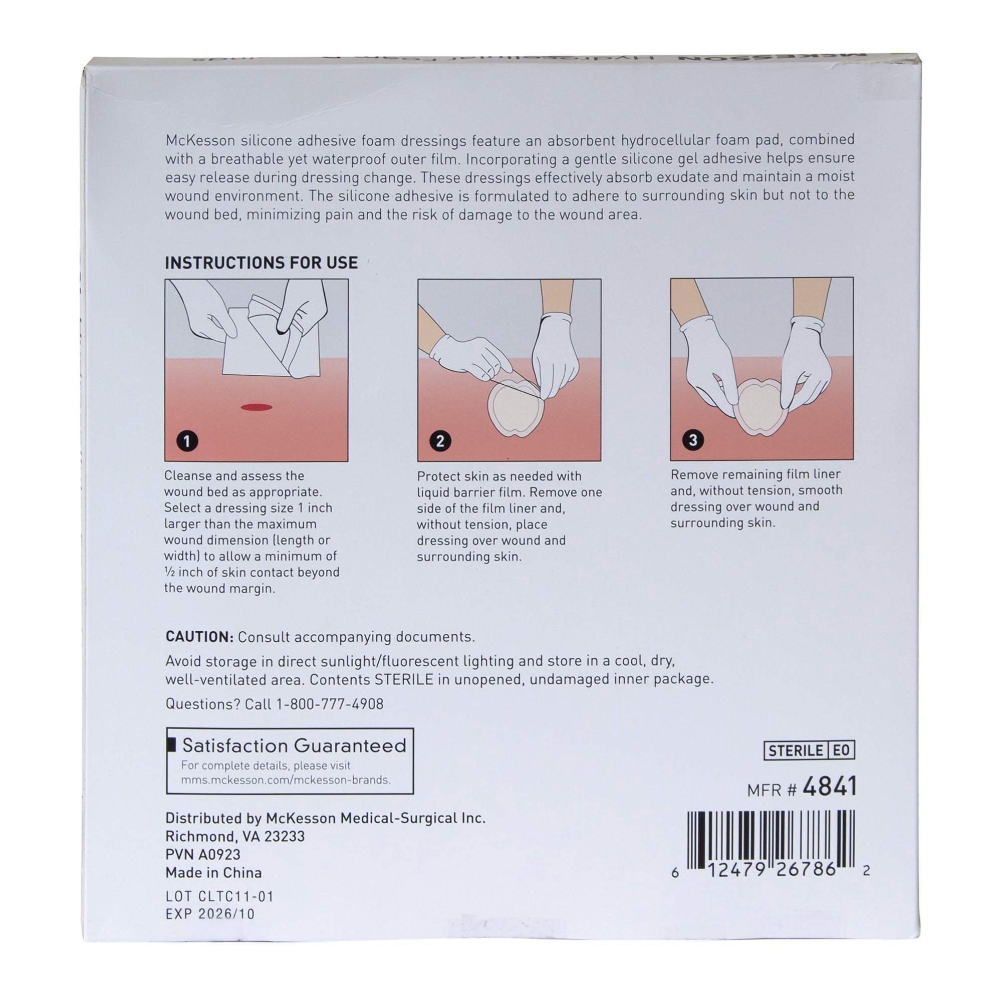 McKesson 5-Layer Foam Dressing 9"x9" Sacral With Border Waterproof Film Backing 4841 50 per Case