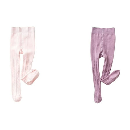 2-Pack Kids Baby Tights Toddler Knit Warm Leggings Seamless Stretchy Stockings Pantyhose Winter Socks Loose Sweatpants Baby Pants for Winter Leggings Size 4 Baby Baby 9 Month Pants