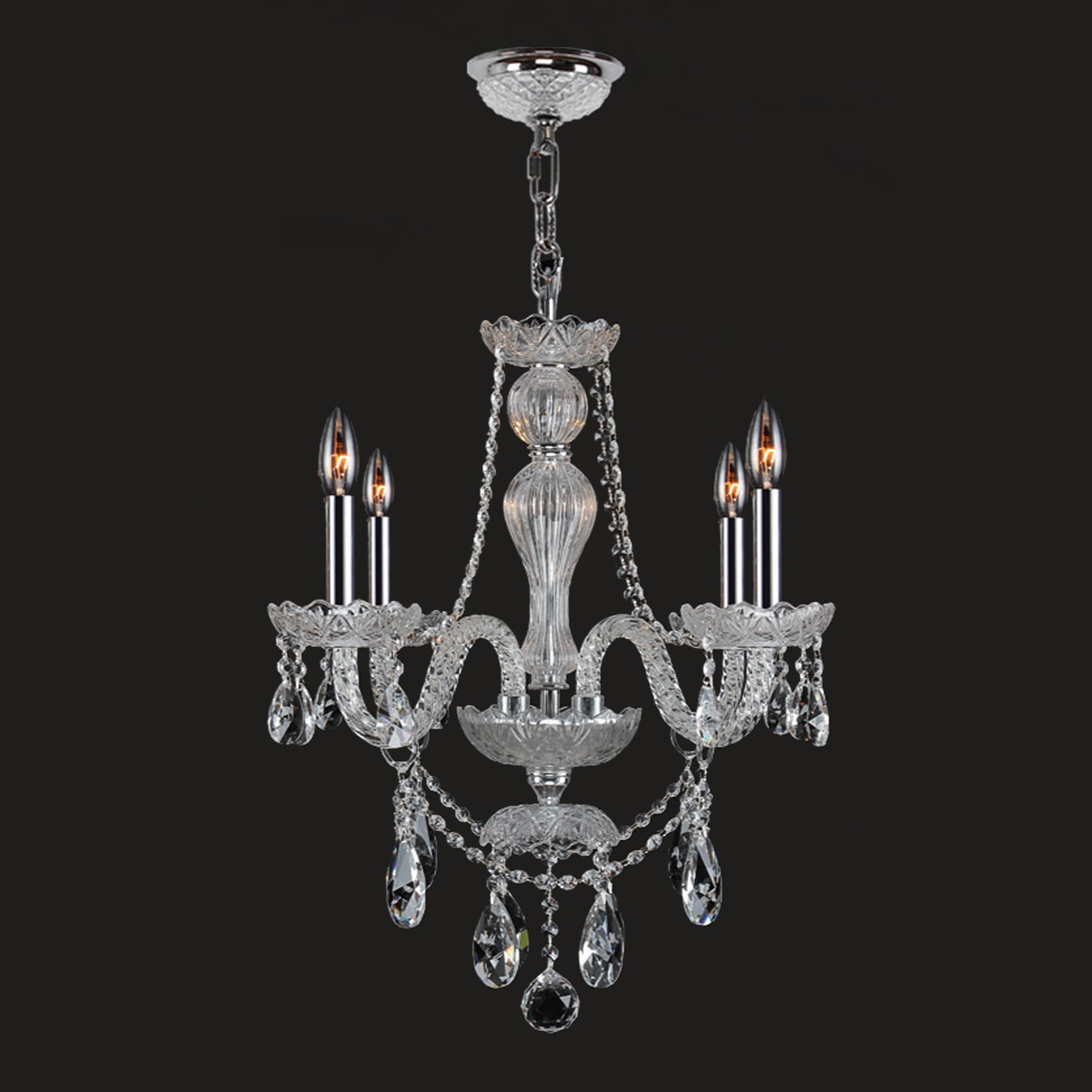 Provence Collection 4 Light Chrome Finish and Clear Crystal Chandelier 23