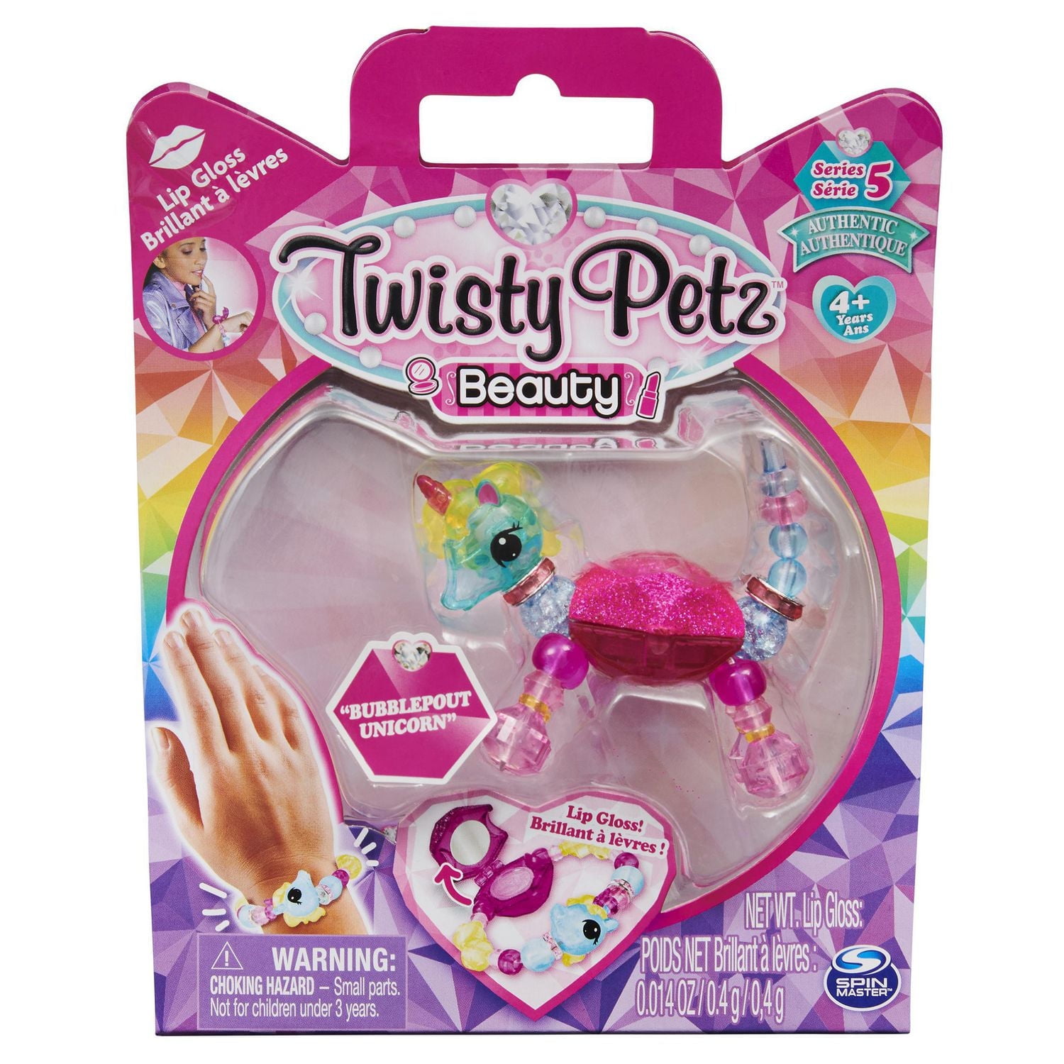 Twisty Petz Beauty, Series 5, Bubblepout Unicorn Collectible Bracelet with Lip Gloss, for Kids Aged 4 and up
