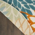 thumbnail image 5 of Nourison Aloha Indoor/Outdoor Tropical Floral Turquoise Multicolor 7'10" x round Area Rug, (8' Round), 5 of 9
