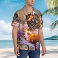 thumbnail image 3 of Fotbe butterfly Pattern Hawaiian Shirt for Men Unisex Summer Beach Casual Short Sleeve Cotton Linen Button Down Shirts,XX-Large, 3 of 7