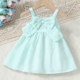 thumbnail image 7 of IFNWSV Toddler Girl Dress Sleeveless Striped Bow Detail Loose Fit Casual Soft and Breathable Polyester Sundress Mint Green 3-6 Months, 7 of 7