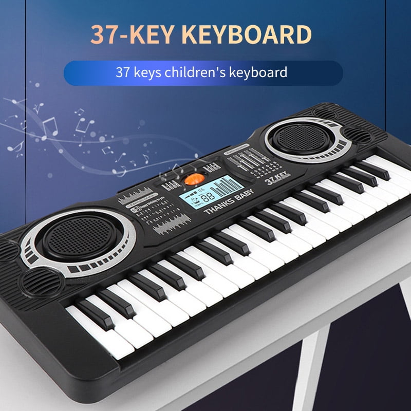 Kid Piano Portable Electronic Musical Instrument 37 Keys Toy Keyboard+Microphone 