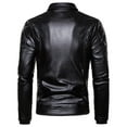thumbnail image 4 of Kiplyki Clothes Men's Leather Vintage Steam Pocket Zipper Collar Punk Coat, 4 of 6