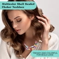 thumbnail image 4 of Beaded Necklaces for Women - Colorful Necklaces for Women Chunky Western Shell - Beads  Beachy Summer Costume Jewelry -Anniversary Engagement 46 Inches Christmas Gifts, 4 of 6
