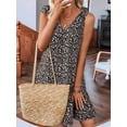 thumbnail image 5 of Womens V Neck Tie Floral Sleeveless Dress Summer Casual Sun Dress Slip Midi Dress, 5 of 9