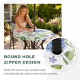 thumbnail image 6 of Hydrangea Flowers Round Outdoor Tablecloth with Umbrella Hole Zipper, Spring Floral Botanical Blossom Elastic Fitted Table Cover, Waterproof Table Cloth for Patio Picnic Party Fits 45"-54", 6 of 9