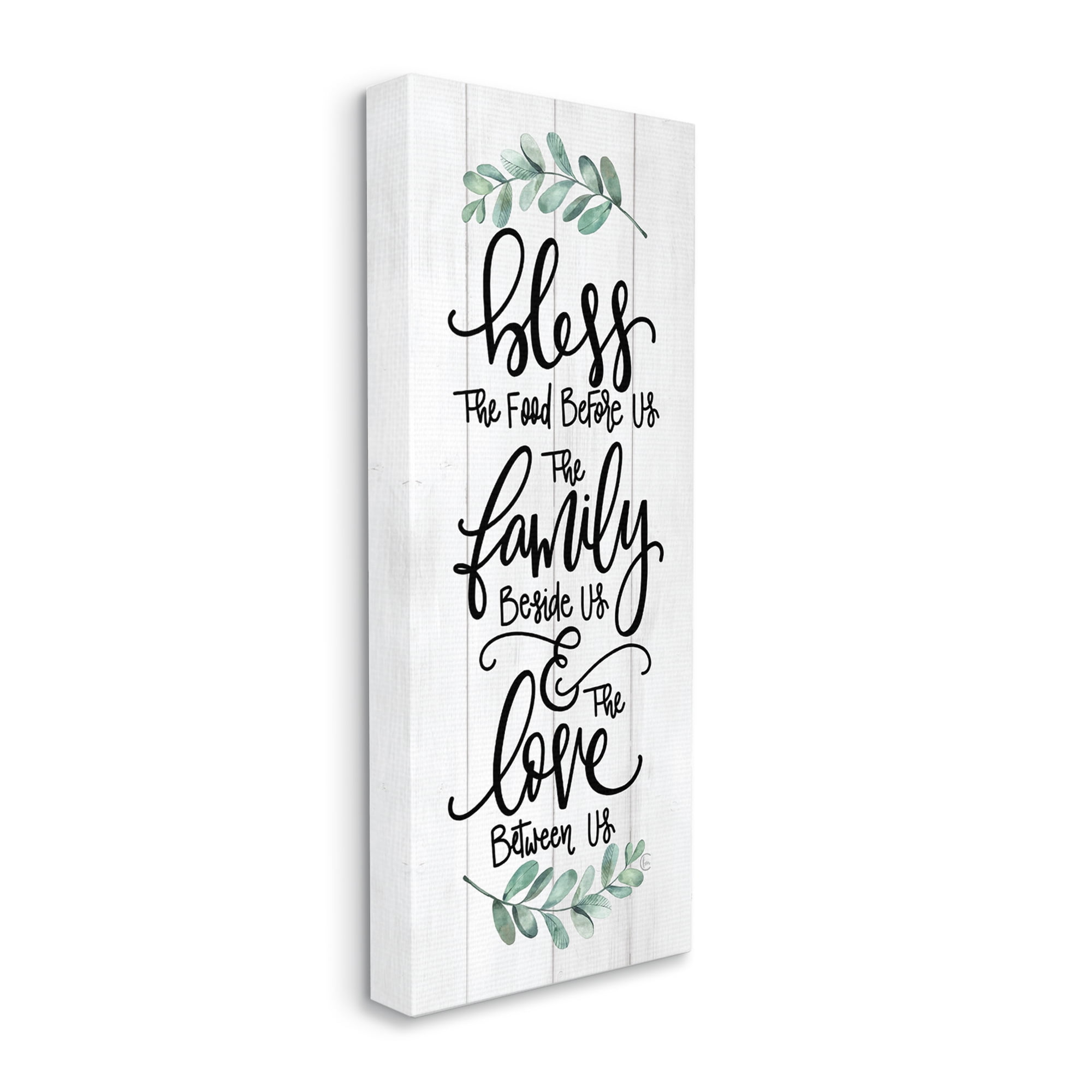 Stupell Industries Bless This Family Religious Kitchen Phrase Plank Pattern Graphic Art Gallery Wrapped Canvas Print Wall Art, Design by Fearfully Made Creations
