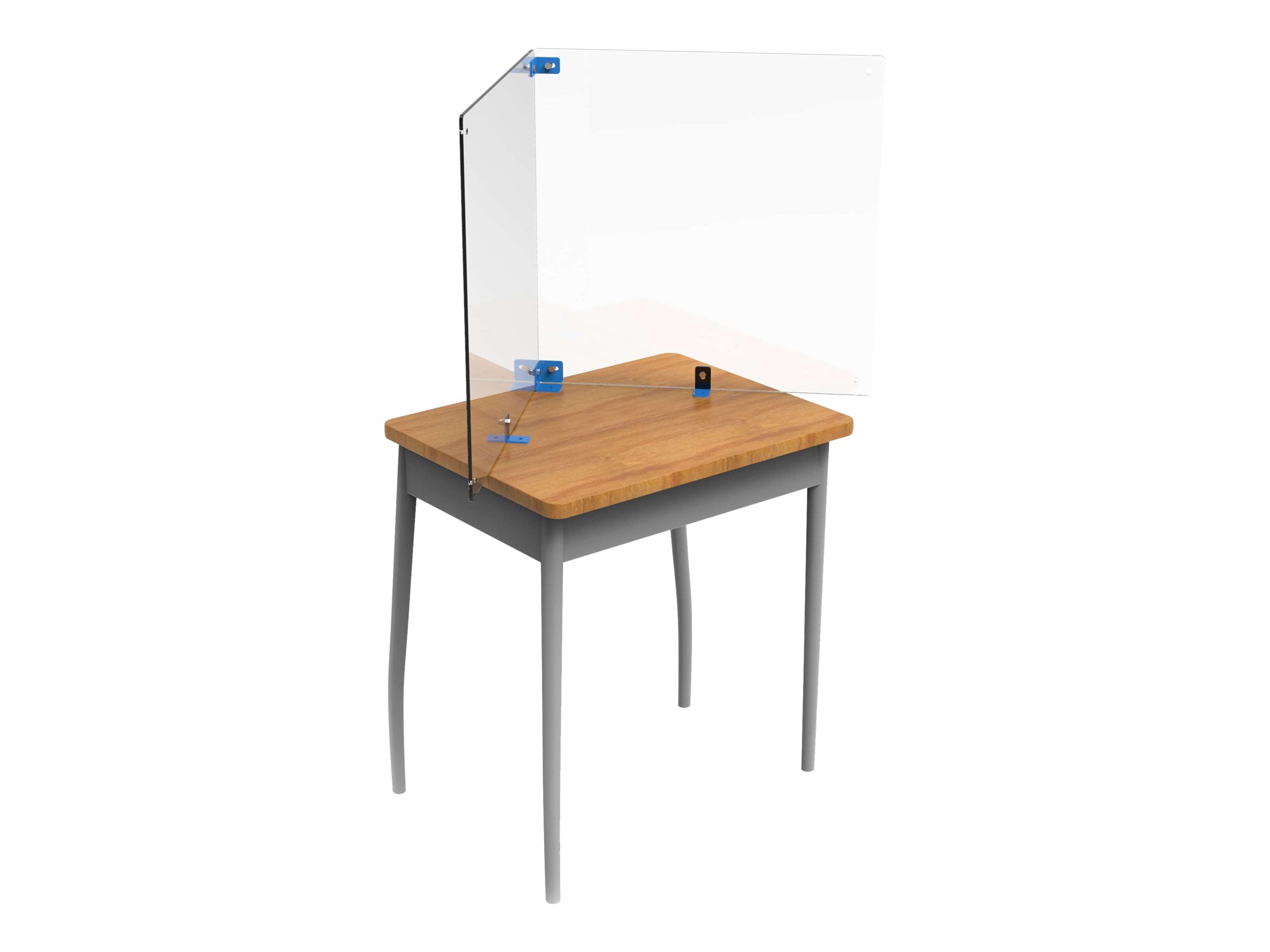 Copernicus Lshaped Sneeze guard deskmountable 24.02 in x 24.02