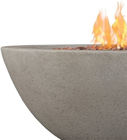 Real Flame Riverside 36" Round Concrete Propane or Natural Gas Fire Pit in Glacier Gray