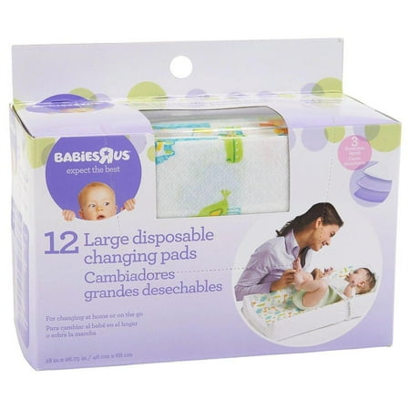 Babie R Us Large Disposable Changing Pads - 12 PackEach is 18 in. x 26.75 in. By Babies R