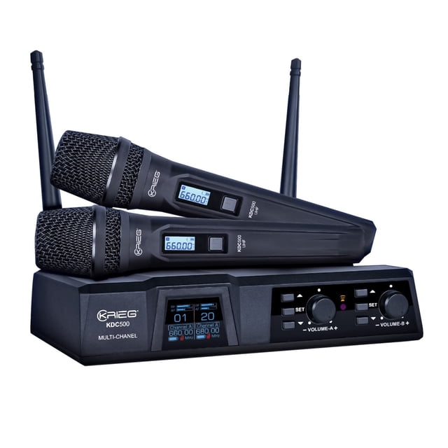 Microfono Krieg KDC-500 inalambrico doble de mano UHF