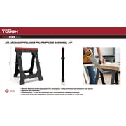 Hyper Tough Hyper Stack 350 lb Capacity Foldable Polypropylene Sawhorse, 31
