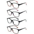 thumbnail image 3 of 4 Packs Fashion Vintage Multi Colors Spring Temple Classic Reading glasses for Women, Reading Glasses + 2.50, 3 of 3
