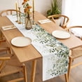 thumbnail image 3 of Table Runner 60 Inches Long for Kitchen Dining, Sage Green Eucalyptus Leaves Dresser Scarf Farmhouse, Dining Table Decorations for Wedding/Parties, Spring Botanical Floral 13 x 60 In, 3 of 8