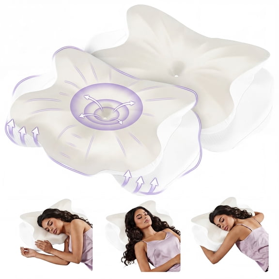 CONCETTA Contour Memory Foam Pillow,Includes Pillowcase, Ergonomic Neck and Shoulder Support Pillow for Side and Back Sleepers, Queen Size