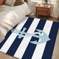 thumbnail image 4 of 3'x5' Area Rugs, Navy Blue Striped Indoor Outdoor Area Rug for Living Room Bedroom, Blue Anchor Nautical Farmhouse Washable Bathroom Rugs Kitchen Floor Carpet Mats Home Decor Aesthetic, 4 of 8