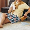 thumbnail image 5 of Sikiie Popcorn On Blue Lines Mens Pajama Shorts, Lightweight Lounge Pant with Pockets Soft Sleep Pj Shorts for MenXX-Large, 5 of 6