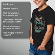 Boy's Jurassic Park Rainbow Emblem Graphic Tee Black Medium
