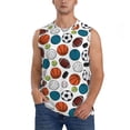 thumbnail image 3 of Uemuo Color Balls Pattern Men's Sleeveless T-Shirt,Muscle Athletic Tank Top, Moisture-wicking Quick-dry Breathable Classic Tee Top for Gym Run Outdoor Sports-Medium, 3 of 8