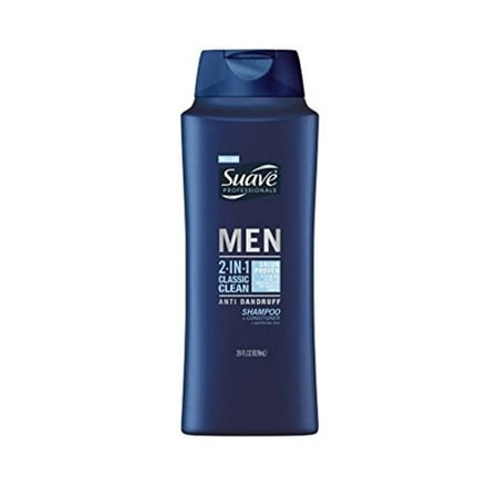 Mens Professional Box Suave Professionals for Men Anti Dandruff Shampoo 28 Fl. Oz. 2 Pack (Classic Clean 2 in 1) ()