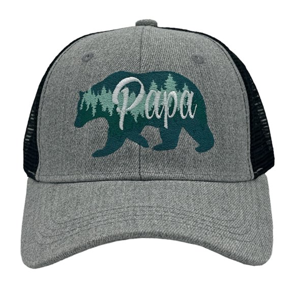 Papa Bear Hat Funny Fathers Day Gift Graphic Trucker Cap