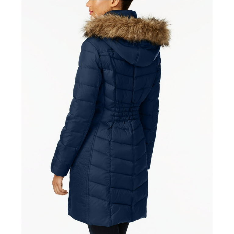 Michael kors faux sale fur trim down coat