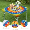 thumbnail image 4 of Colorful Tie Dye Mandala Square Fitted Tablecloth with Elastic Edge,Square Table Cover,Washable Elastic Table Cover for Home Kitchen Party Decor 34"x34", 4 of 6