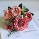 thumbnail image 1 of Ramo de simulación de rosa de hibisco, hortensia retro europea, peonía, rosa, decoración para el hogar, boda, flor artificial de seda falsa, 1 of 6