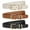 Black+Brown+Beige, variant on Women's Leather Belts for Jeans Dresses Ladies Belts with Gold Buckle 3 Pack