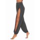 thumbnail image 2 of Pantalones Harén con Abertura Alta para Mujer, Pantalones Harén Hippies. Gris Oscuro XXL, 2 of 7