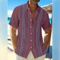thumbnail image 2 of Lumtrix Cuban Guayabera Shirts for Men Short Sleeve Casual Button Down Hawaiian Shirt Band Collar Beach Camp Mexican Shirt Wine XL, 2 of 5