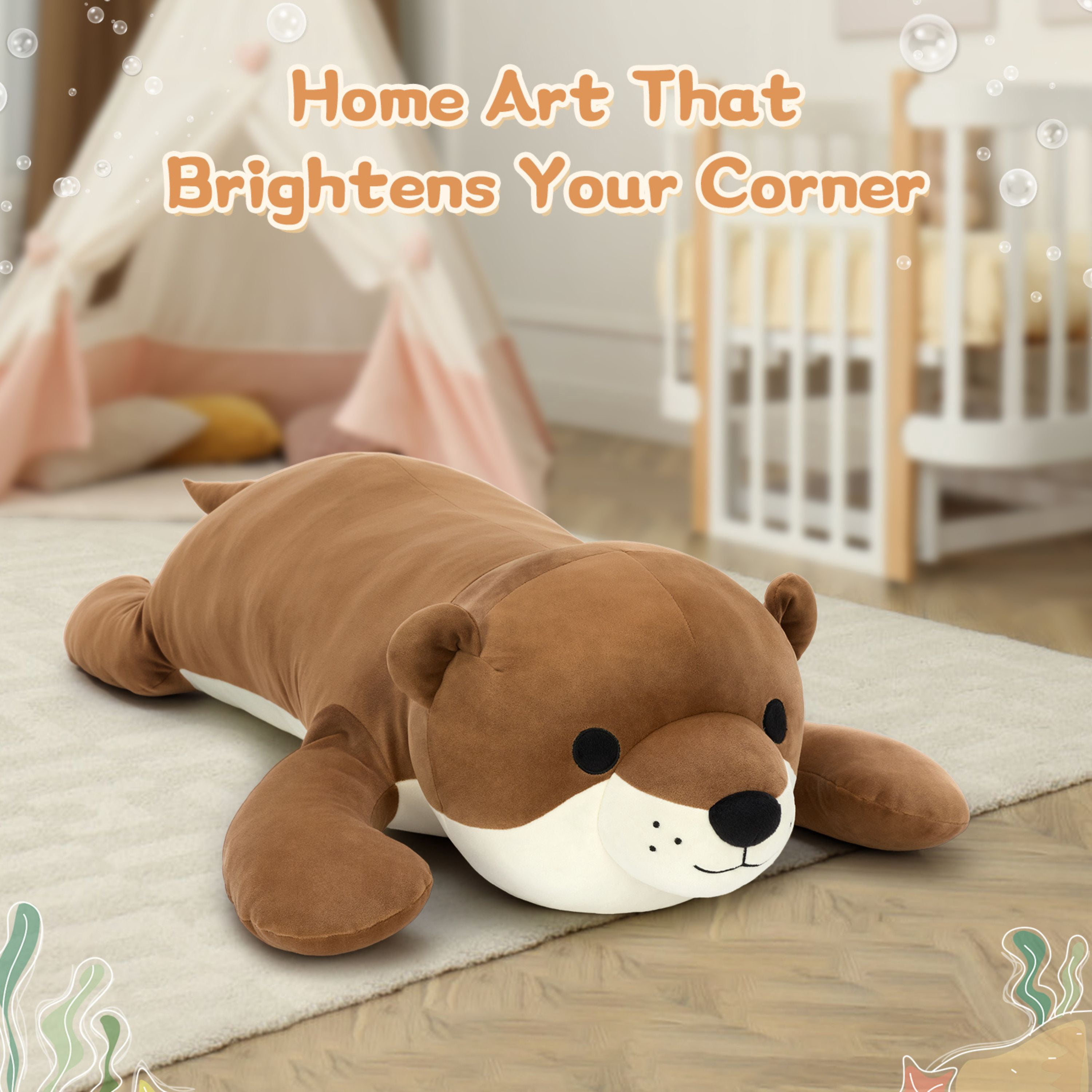 Tezituor 43.3'' Otter Stuffed Animal Giant Otter Body Pillow Toy