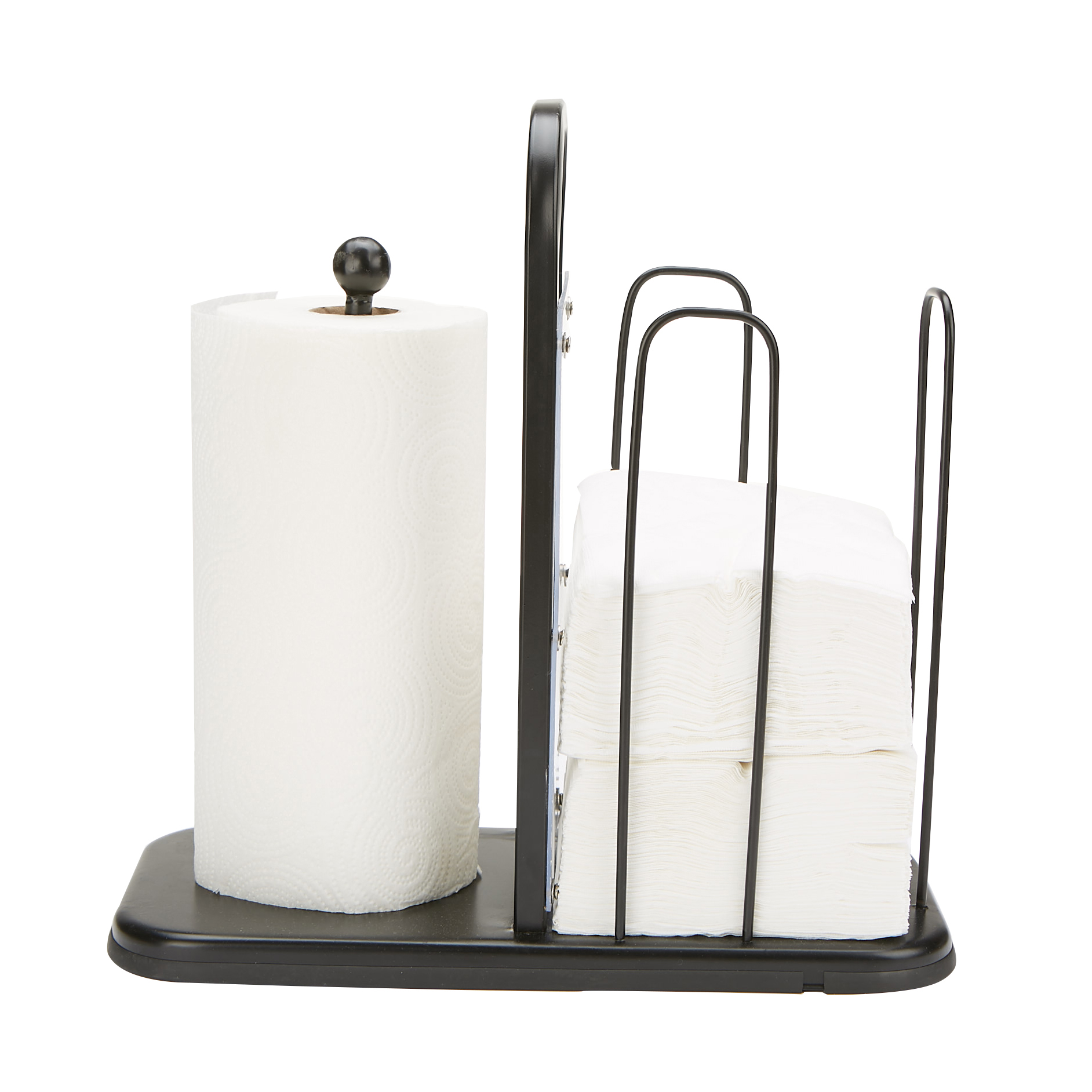Mind Reader Countertop Paper Towel & Napkin Holder Dispenser, Black