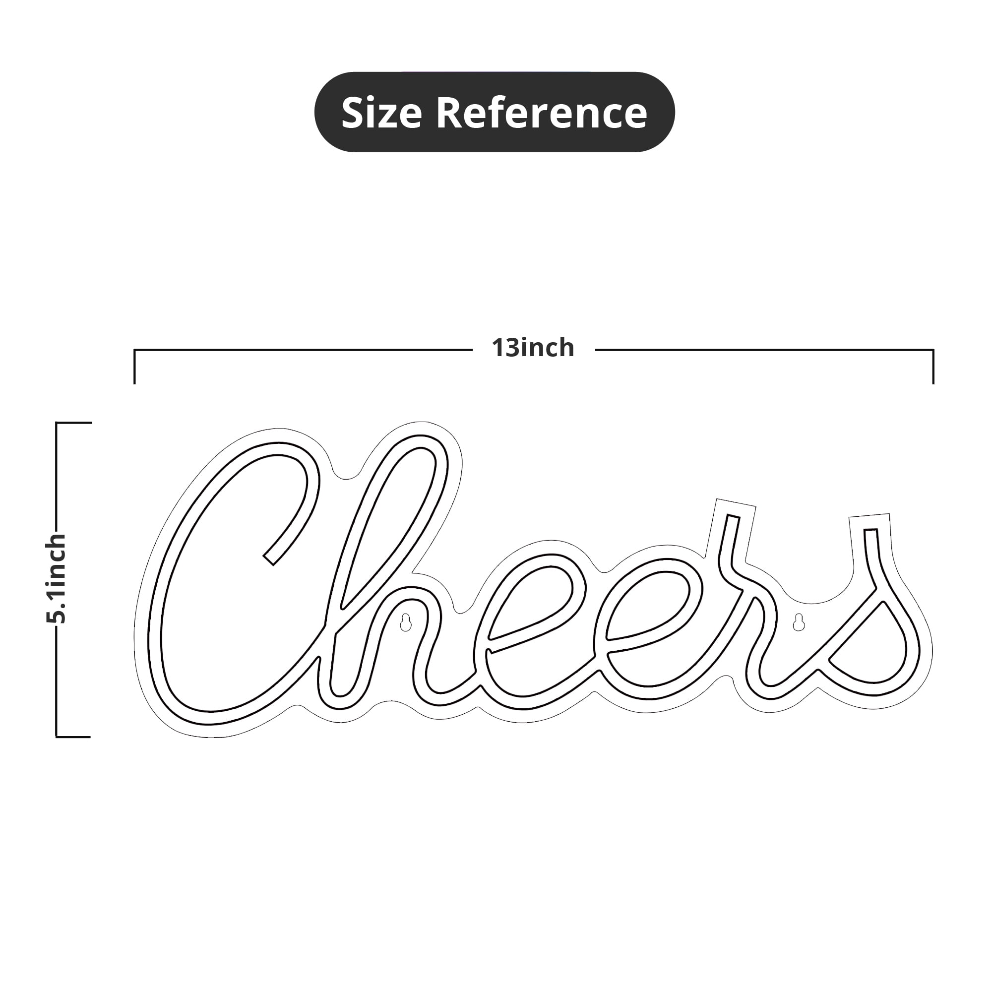 Lumoonosity Cheers Neon Sign 13 x 5.1 Inch, USB Powered Premium Acrylic LED Neon Sign
