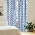 thumbnail image 2 of Ambesonne Russian Curtains, Flower Leaves Porcelain, Pair of 28"x63", Blue, 2 of 5