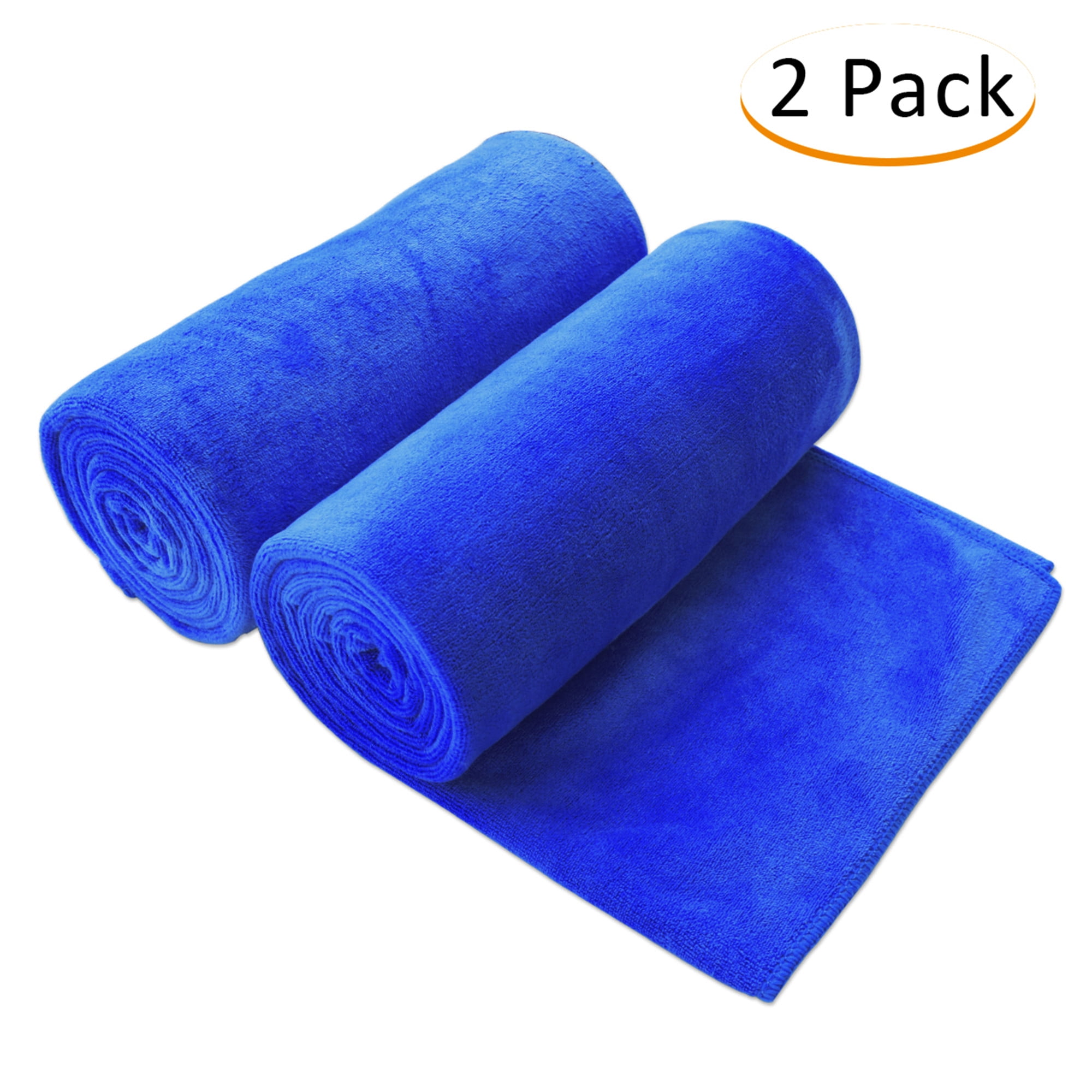 2x Microfibre Absorbent Soft Beach Bath Hand Sports Travel Gym Lightweight Towel 
