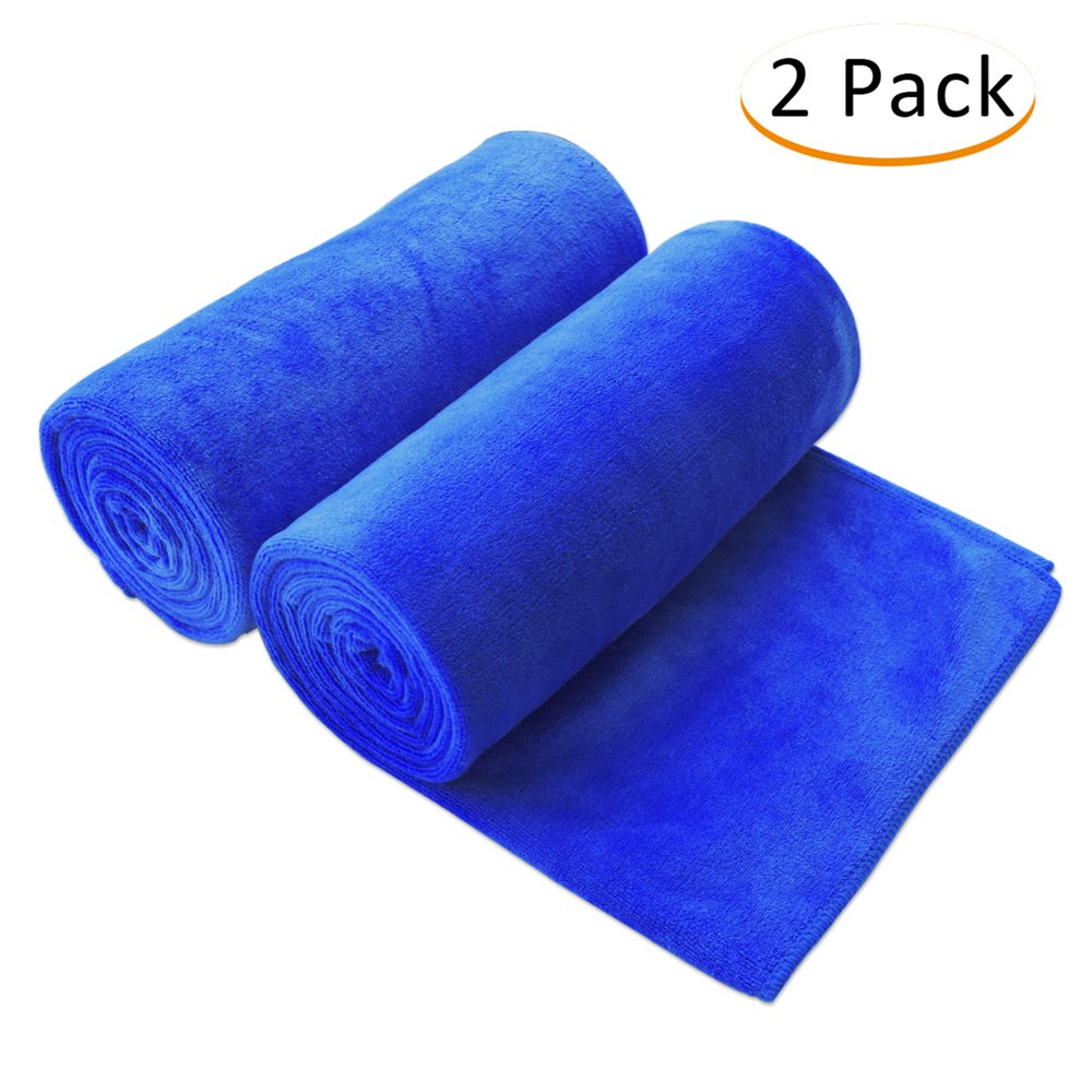 QuickDrying Microfiber Beach Towel Dark Blue 30" x 60" 2 Pack