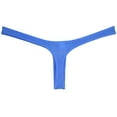 thumbnail image 2 of Botmois Sexy Men's Ice Silk Bikini Thong Underwear Jockstrap G-string Micro Posing Hipster Lingerie Blue M, 2 of 3