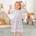 thumbnail image 3 of Rabbit Plaid Short Sleeve Dress A-Line Cute Midi Casual Sundress 2-8 Years, 3 of 6